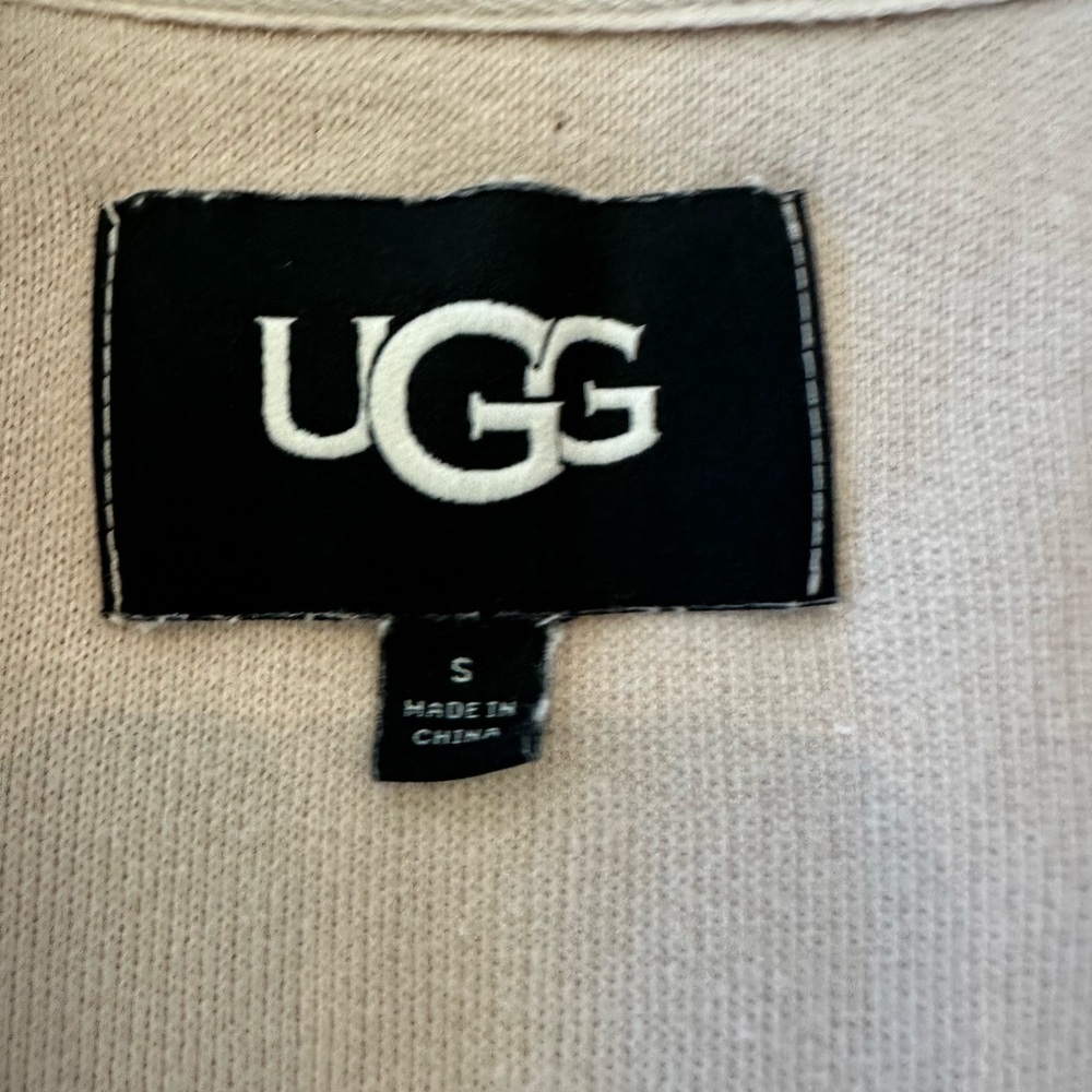 Ugg Elena Half Zip French Terry Pullover Sweatshirt in Cream - Picture 12 of 13